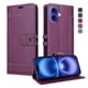 thumbnail image 4 of Premium Wallet Case for iPhone 16 with Card Slots & Kickstand, Flip Cover Purple, 4 of 6