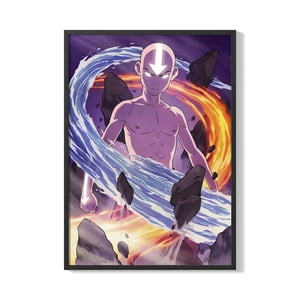 Creango - Cuadro Poster Enmarcado Avatar Aang Estado Avatar Decorativo