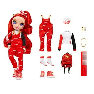 Rainbow High Jr High Ruby Anderson- Muñeca De Moda Rojo De 9 Pulgadas Con Accesorios Para Rainbow High Rainbow High