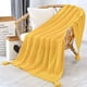 thumbnail image 1 of Manta Nordica Con Borlas Tejida Frazada Decorativa 127x172cm Amarillo, 1 of 3