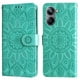 thumbnail image 2 of Funda tipo cartera FOXDOCK para Realme 10 Pro 5G , diseño girasol en relieve, cuero PU, cierre magnético, soporte y tarjetero, 2 of 5