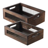 Bothyi - Cestas De Almacenamiento De 2 Piezas Organizador De Madera De Bandeja Para Escritorio De Escritorio De Restaurante