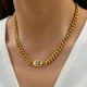 thumbnail image 4 of Collar de serpiente de oro para mujer, cadena de eslabones cubanos chapada en oro, regalo de joyería., 4 of 5