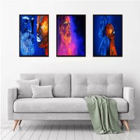 Genérico - Cuadros Decorativos Retrato De Hombre Y Mujer Pack X 3 Uds 35X50 Cm C/U