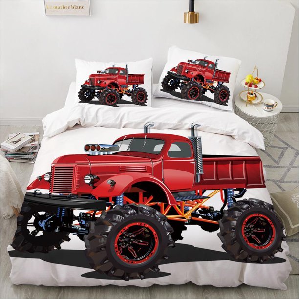 digital print Cartoon Car Duvet Quilt Set Bedding /Double/3-Piece Bedding Set