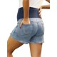 thumbnail image 3 of INSPIRE CHIC Pantalones Cortos de Maternidad de Mezclilla para Mujer Ajustables de Cintura Alta de Verano Casual con Bolsillos Jeans de Embarazo S Azul, 3 of 6