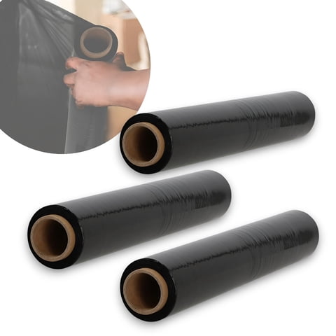 Genérico - Pack X3 Rollos Para Embalaje Alusa Film Negro De 300M