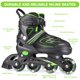 thumbnail image 3 of Patines en línea ajustables KAQINU con ruedas ligeras, 3 of 7