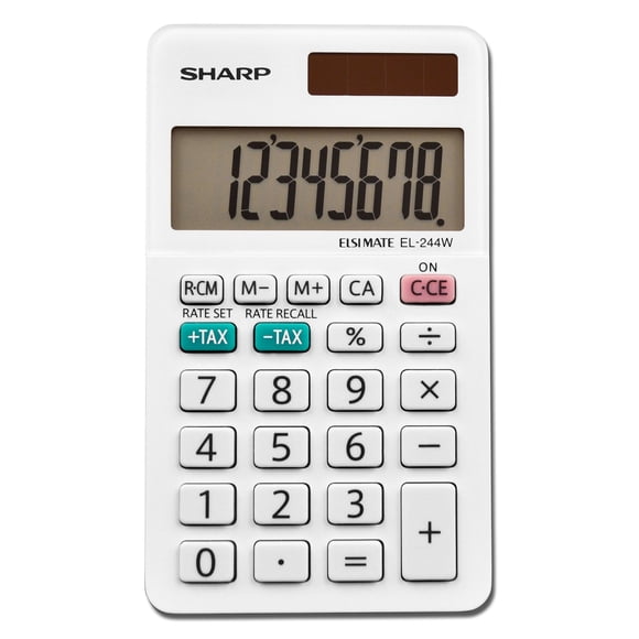 Calculadora Sharp EL-244WB Compacta Blanca 6x10x0,8 cm