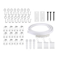 Magideal - Juego De Rieles Para Cortina De Techo Soportes De Montaje Rodillos Ganchos Accesorios De Montaje Para Baño Sala De Estar Balcón Separador De Ambientes , 200Cm