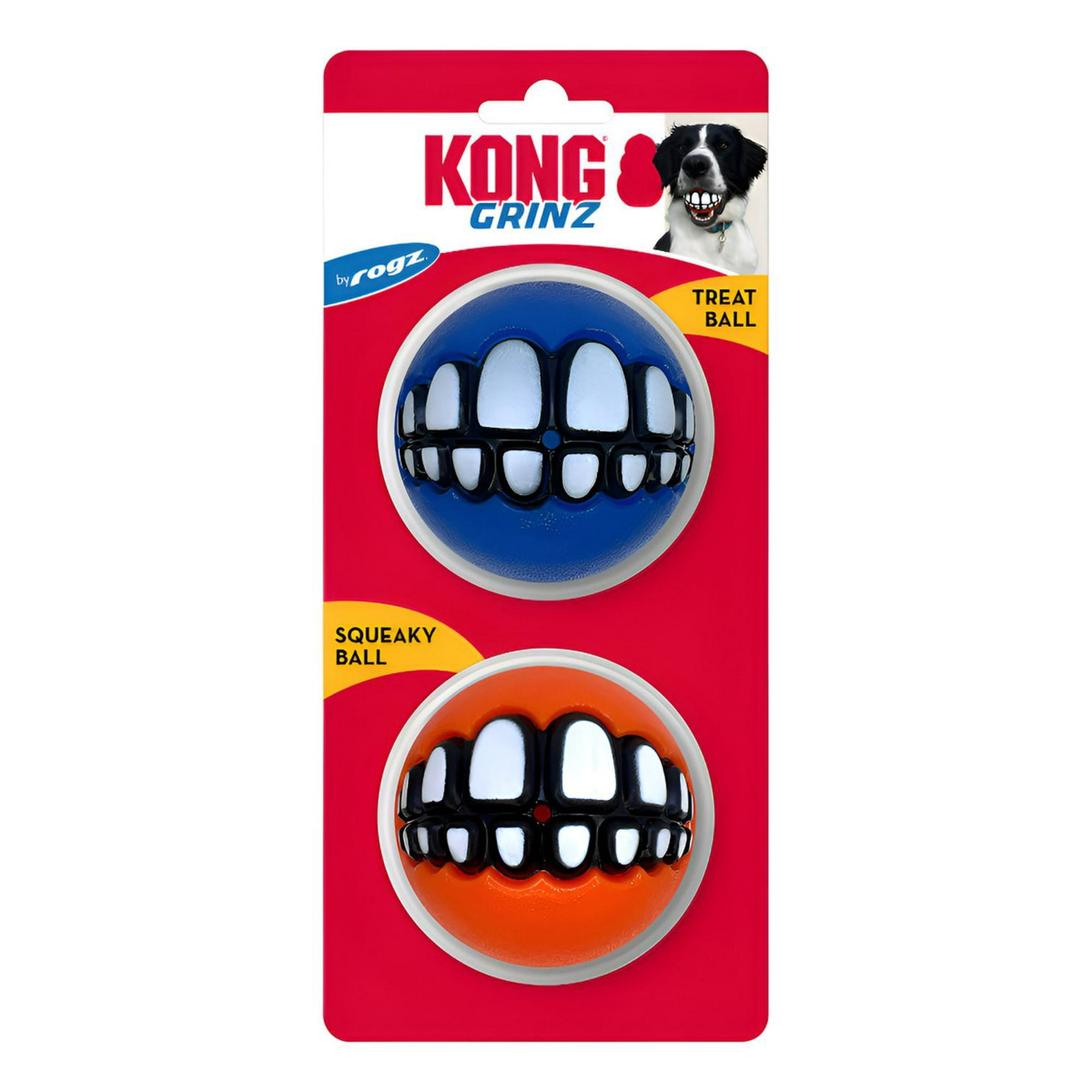 Pelotas Para Perros Kong Grinz By Rogz Ball X2 Talla L 7.6cm Surtido