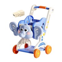 Magideal - Carrito De Compras Juguete Para Niños Carrito De Supermercado Simulado Con Función De Almacenamiento Carrito De Juegos De Rol Didáctico Accesorio Para Azul