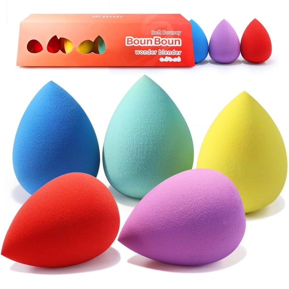 Set de esponjas de maquillaje BEAKEY Boun Boun, 5 unidades, sin látex