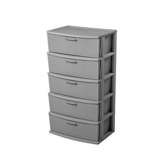 Cómoda Cajonera Crochet 5 Niveles Gris MQ - QRubber