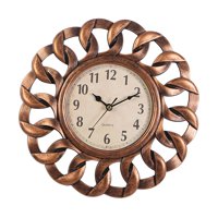 Magideal - Reloj De Pared Retro Pulgadas, Números Arábigos Silenciosos Clásicos, Relojes Colgantes De Moda De Plástico Para , Sala De , Bronce