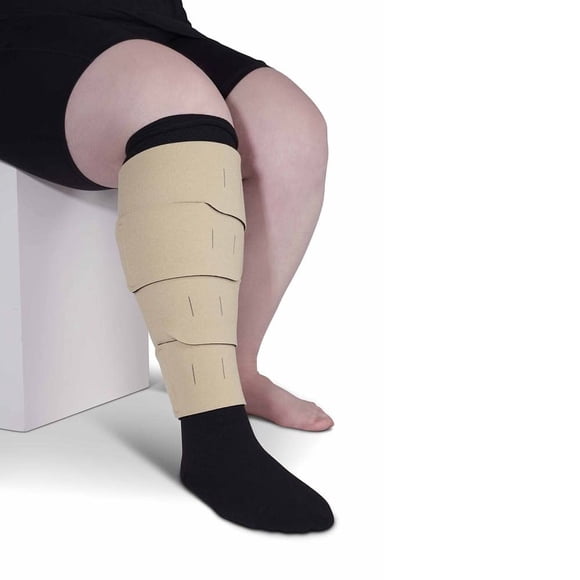 CircAid Juxtalite HD venda de compresión ajustable para pierna, beige