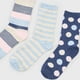 thumbnail image 4 of Calcetines Mujer Tripack Largos Rosa/Celeste/Navy Corona, 4 of 4