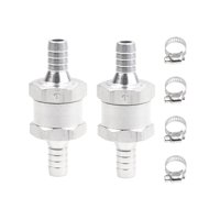 Magideal - Válvula De Retención De Combustible De 2 Piezas Con 4 Abrazaderas De Manguera, Accesorios De Aleación De Aluminio Para Automóviles, Línea De 8 Mm De Diámetro