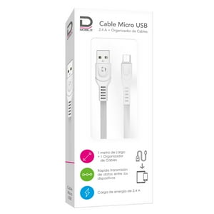 Datacom - Cable Microusb 2.4A Blanco 1 Metro Pronobel