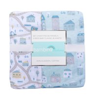 Bambino - Set 2 Mantita Franela Celeste Ciudad Niño