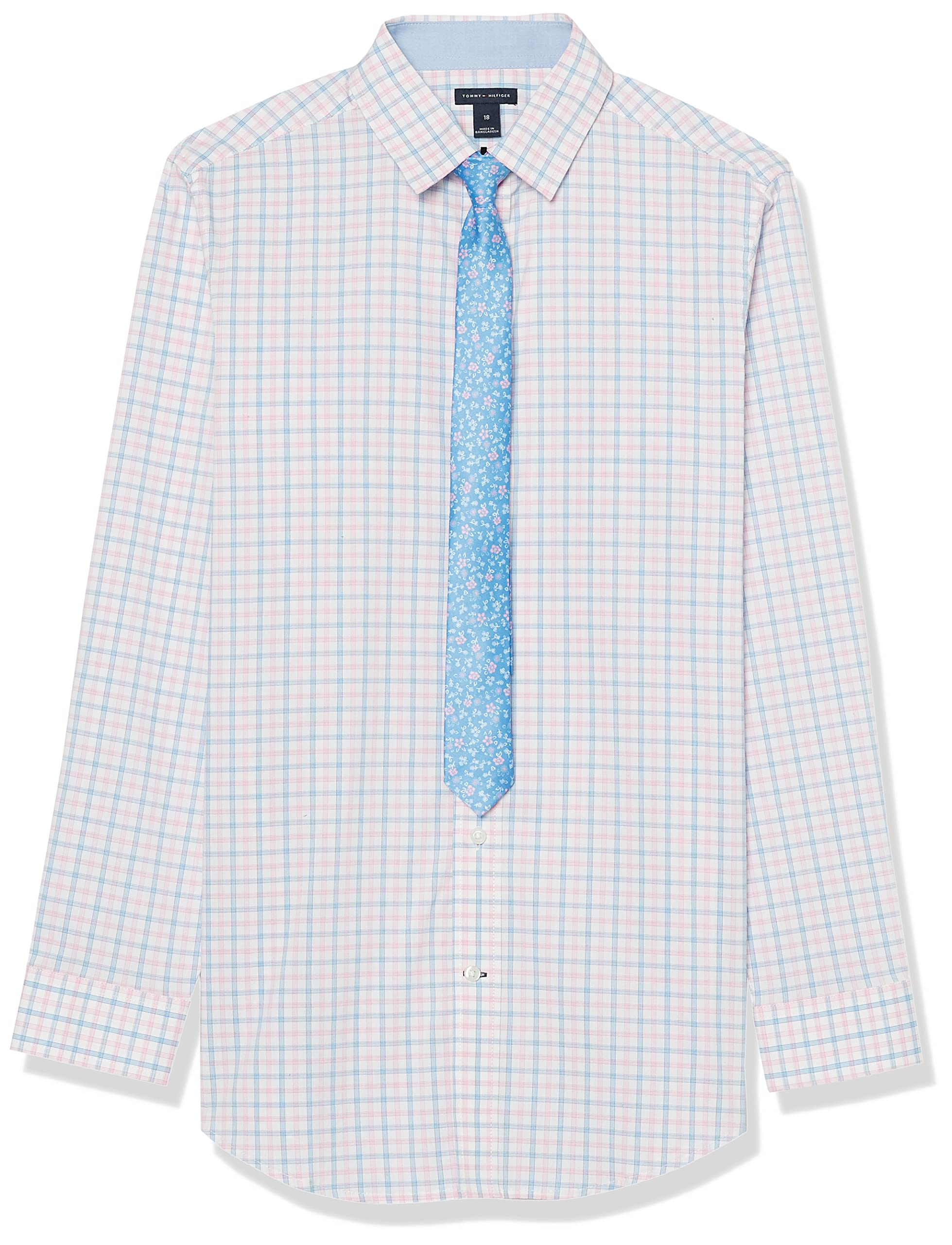 Camisa Tommy Hilfiger De Manga Larga Para Niños Con Lazo Recto 10H