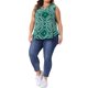 thumbnail image 2 of Top de talla grande para mujer sin mangas con estampado floral, blusa de tirantes con cuello en V, camisetas 4X verde, 2 of 6