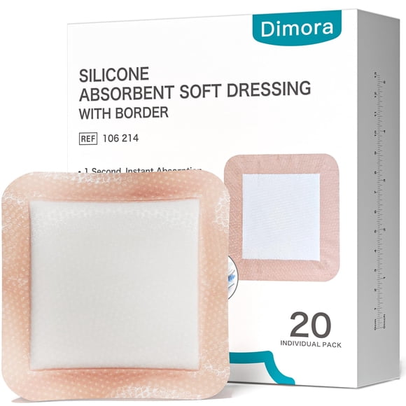 Apósito absorbente de silicona Dimora 13 x 13 cm, 20 unidades