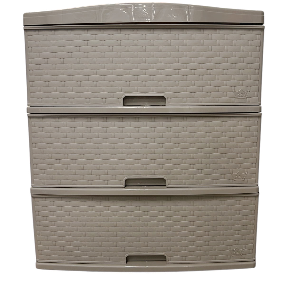 Reyplast - Cajones De 3 Niveles Multiusos Gavetero Cómoda 3 Pisos Color Taupe