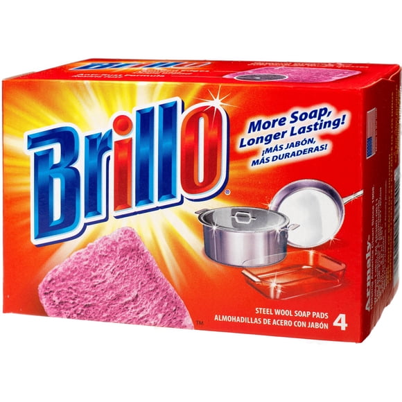 Almohadillas de jabón de lana de acero Brillo Original Scent, 4 unidades