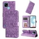 thumbnail image 5 of Funda tipo cartera FOXDOCK para Realme C21 , diseño girasol en relieve, cuero PU, cierre magnético, soporte y tarjetero, 5 of 5