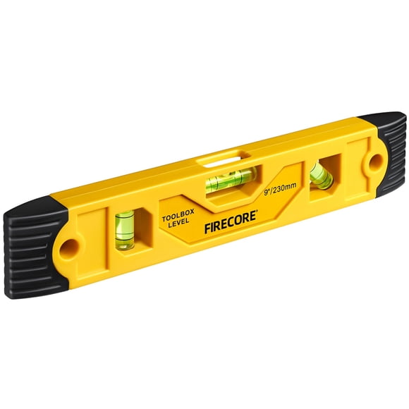 Torpedo Level Firecore magnético de 23 cm con 3 niveles de alcohol en forma de burbuja