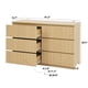 thumbnail image 2 of 6 Drawer Storage Cabinet ,Dresser, Wood Storage Tower Clothes Organizer with Wavy drawer panel, Wide Chest of 6 Drawers, Large Storage Space for Bedroom, Hallway, Entryway Living Room Natural, 2 of 3
