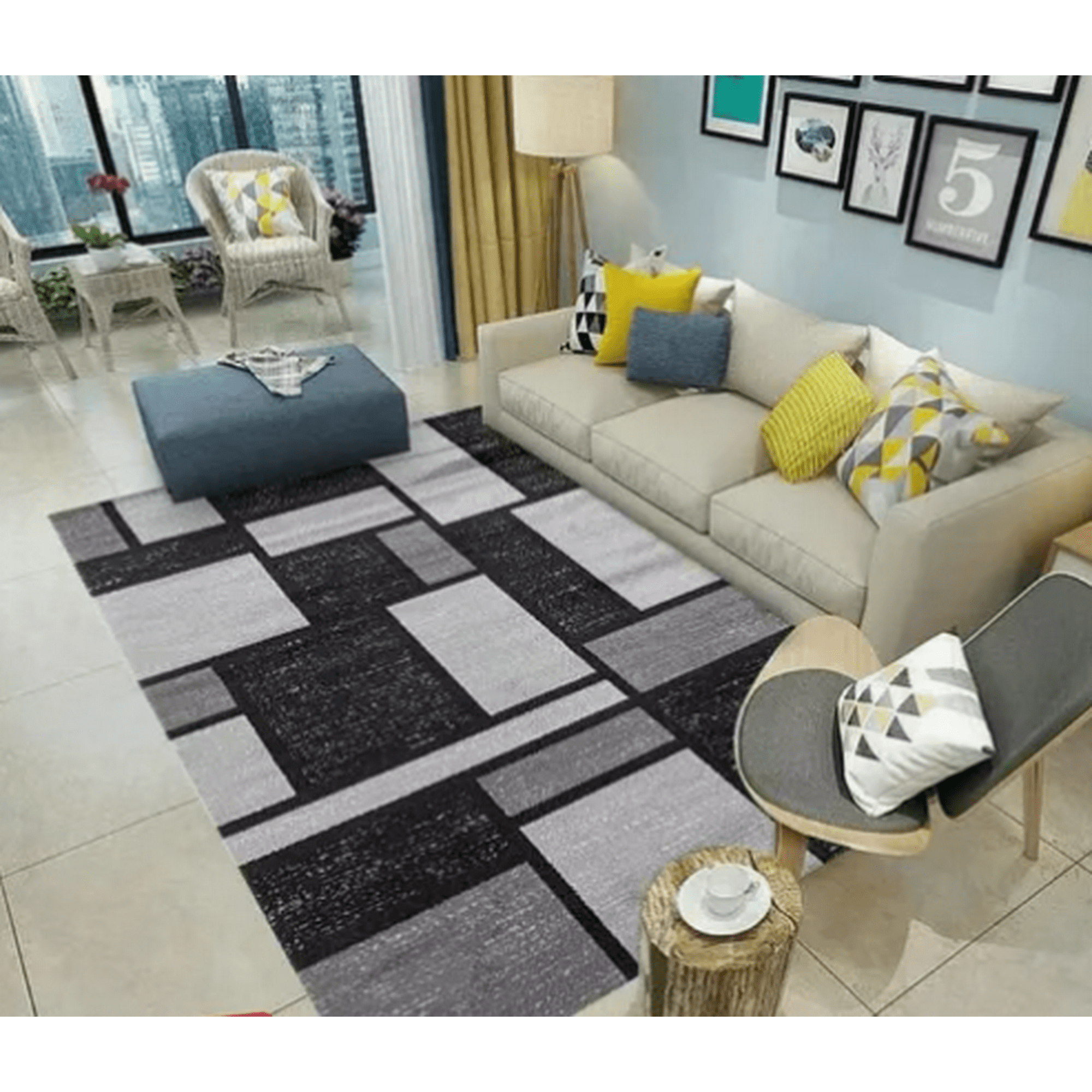 Tecnocasa - Alfombra Lisa Con Diseño En 3d 200x240cm