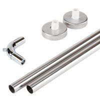 Metalhsa - Set Tubo Cromado 19 Mm Angular 75 X 75 Cm C/Codo + Flanche