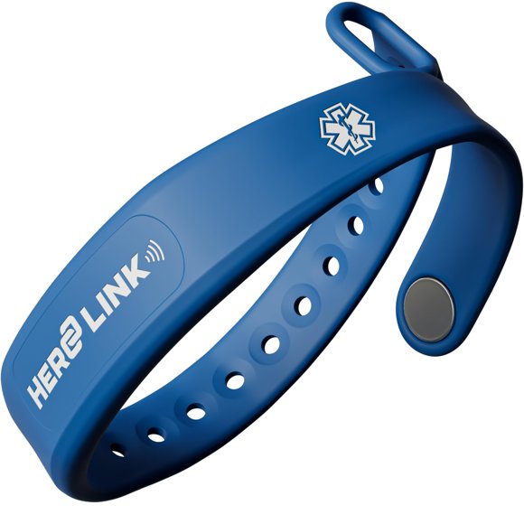 Pulsera médica de identificación Hero Link® y banda de bienestar – Silicona ajustable, resistente al