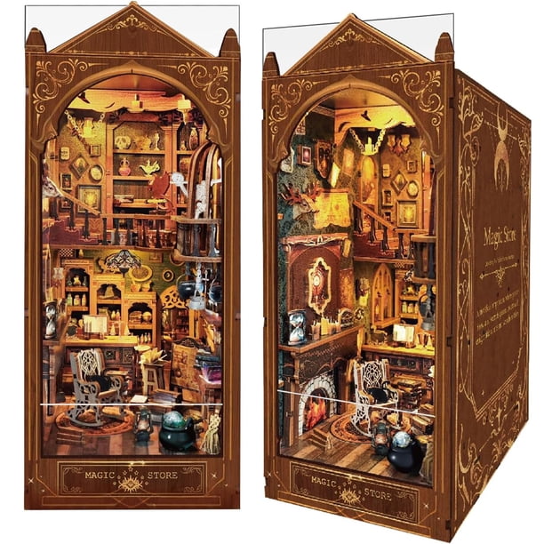 Juego de libros para hacer tú mismo, rompecabezas 3D con luz LED, casa de muñecas, casa de muñecas