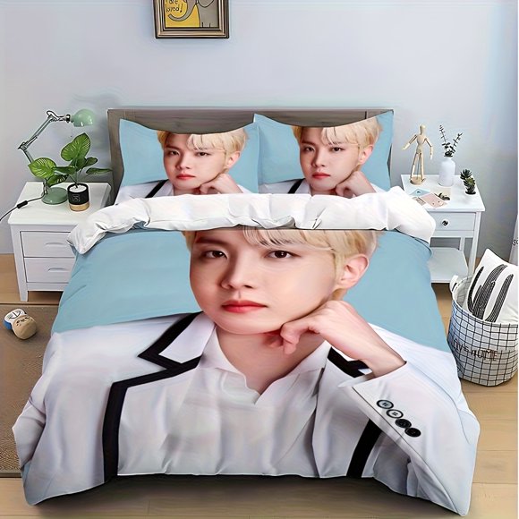 Adorable J-Hope Bedding Set Featuring a Trendy Design Includes One Duvet Cover And Two Pillowcases
