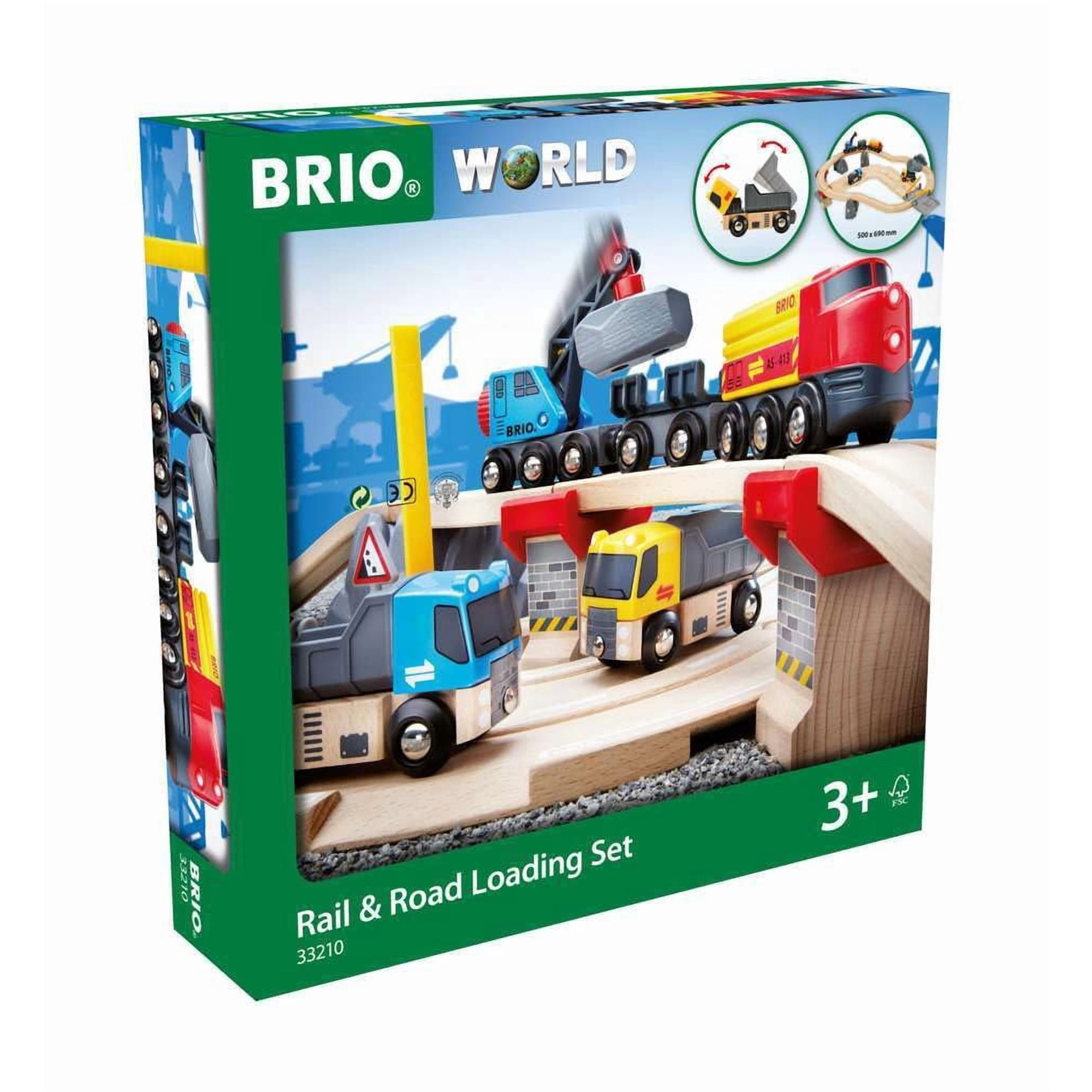 Set De Tren De Juguete Brio World Rail & Road Loading 32 Piezas