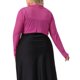 thumbnail image 3 of Agnes Orinda Women's Plus Size Escuela Universidad Manga Larga Abierta Frente Transparente Malla Bolero Chaqueta Corta Cárdigans 2X Rosa Fucsia, 3 of 5