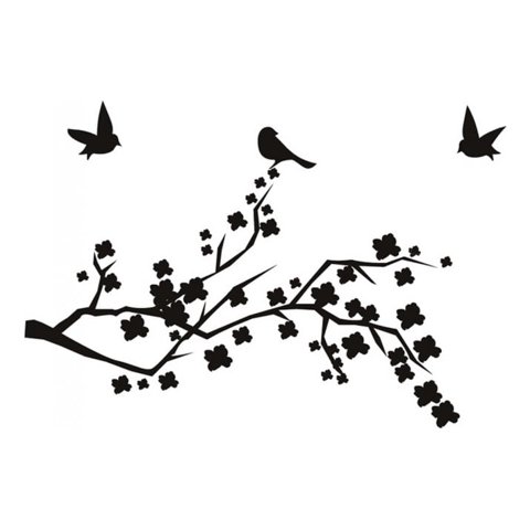 Rienda Libre Graphics - Decomural Birds Floral Branch Ws-15494