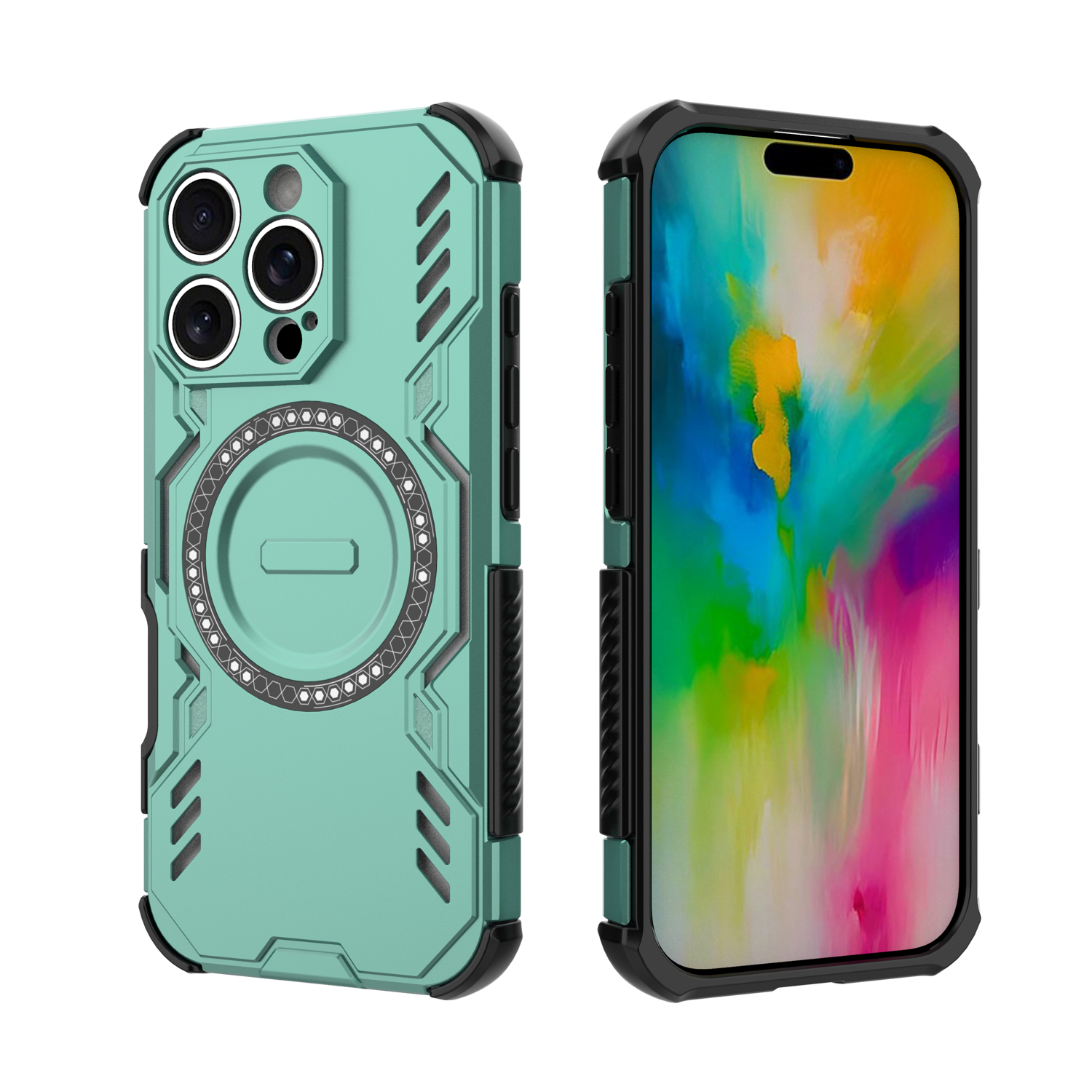 Funda Foxdock Para Iphone 16 Pro , Magnética, Resistente A Golpes, Con Soporte, Unisex, Carga Inalámbrica