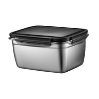 Magideal - Caja De Conservación De Acero Inoxidable, Contenedor De Almacenamiento De Alimentos Con Tapa, Fiambrera, Contenedor De Conservación Para Refrigerador 2800Ml