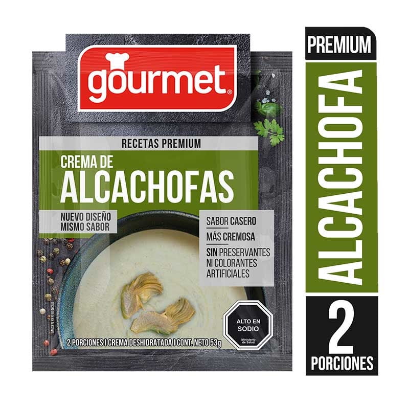 Crema De Alcachofas Premium (2 Porciones) Sobre 53 g Gourmet