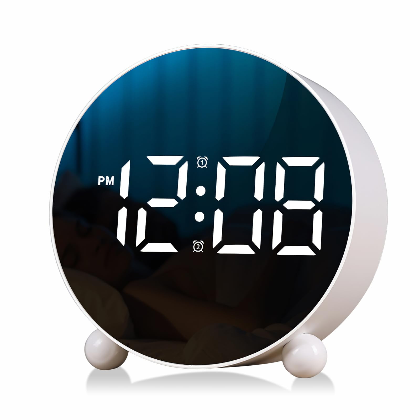 Xusx111 - Reloj De Alarma Digital, Reloj De Alarma De Pantalla Led Hd, Reloj De Mesa Simple, Reloj De Escritorio Electrónico, Alarmas Dobles, 3 Brillo Ajustable Para Dormitorio, Oficina, Mesa