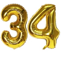 Balloon Number Ebaijquo 34, Papel De Aluminio Dorado De 86 Cm