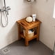 thumbnail image 5 of Taburete de ducha Utoplike de teca compacto con estante y asa, 5 of 8