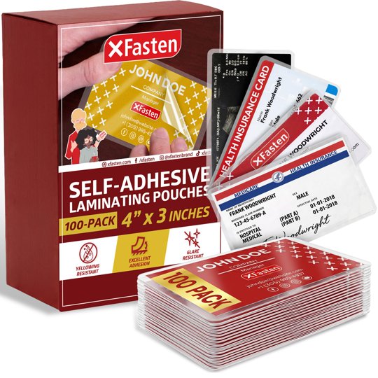 Sobres Laminantes Xfasten 10 × 7,6 cm 100 piezas 10 mil