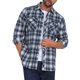 thumbnail image 5 of INSPIRE CHIC Camisas de Hombre de Colores Contrastantes a Cuadros Ajustadas de Manga Larga con Bolsillo M Azul Marino Blanco, 5 of 7