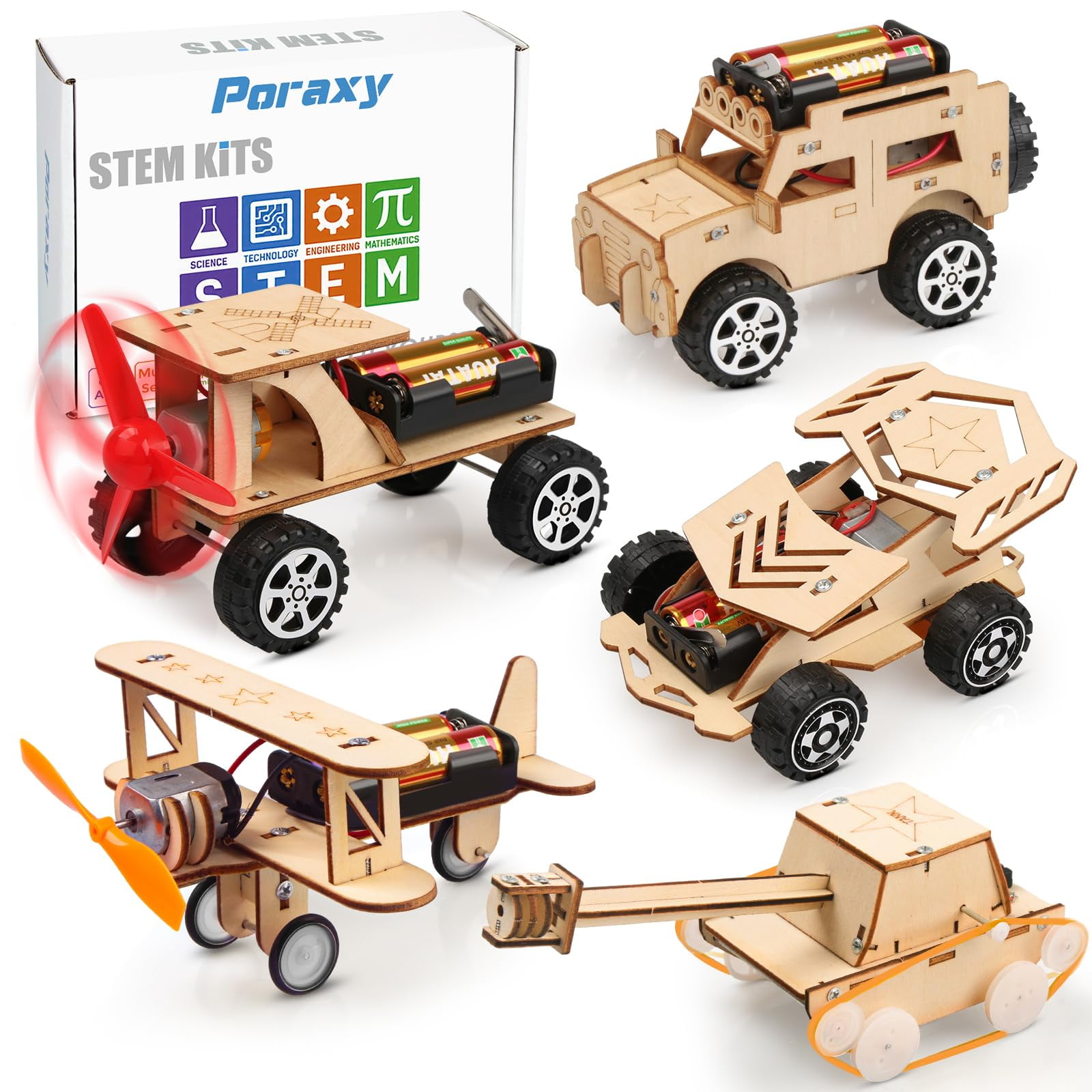 Kits Stem Para Proyectos De Construcción Científica 5 En 1 De Poraxy Para Niños De 8 A 10 Años
