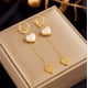 thumbnail image 2 of Aros Largos Corazón Colgantes - Acero Bañado En Oro 18k, 2 of 3